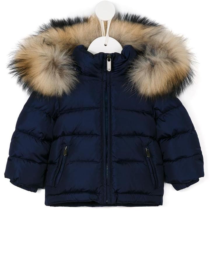 Il Gufo - Padded Coat - Kids - Feather Down/polyamide/polyester/racoon Fur - 9 Mth, Infant Boy's, Blue