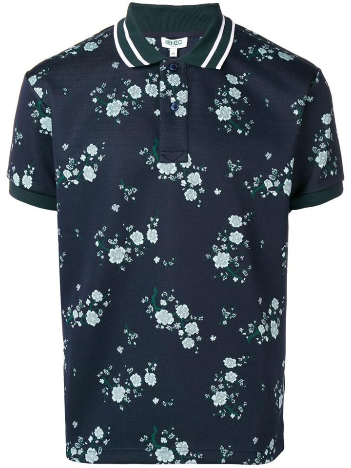 Kenzo Floral Short-sleeve Polo Top - Blue