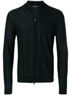Emporio Armani Zipped Designer Jacket - Black