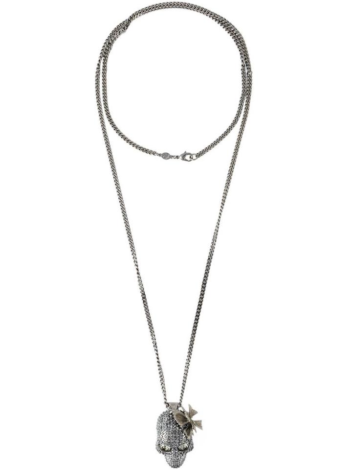 Alexander Mcqueen Butterfly Skull Pendant Necklace
