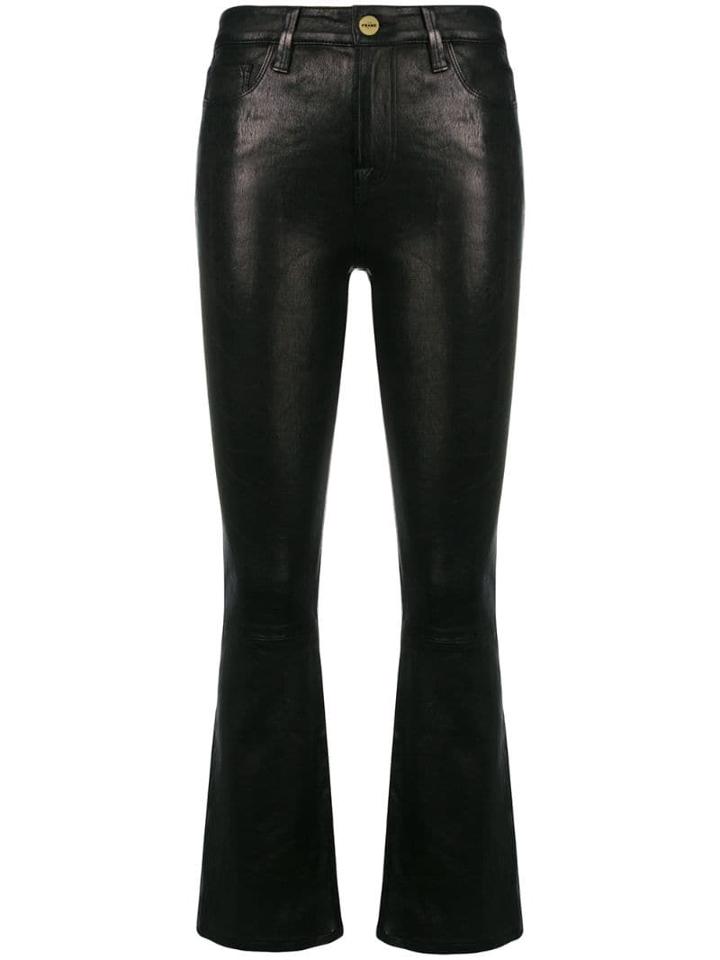 Frame Kick Flare Trousers - Black