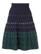 Yigal Azrouel - Cording Stitch Knit Skirt - Women - Nylon/viscose - S, Blue, Nylon/viscose