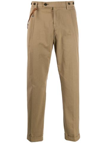 Berwich Striped Chinos - Brown