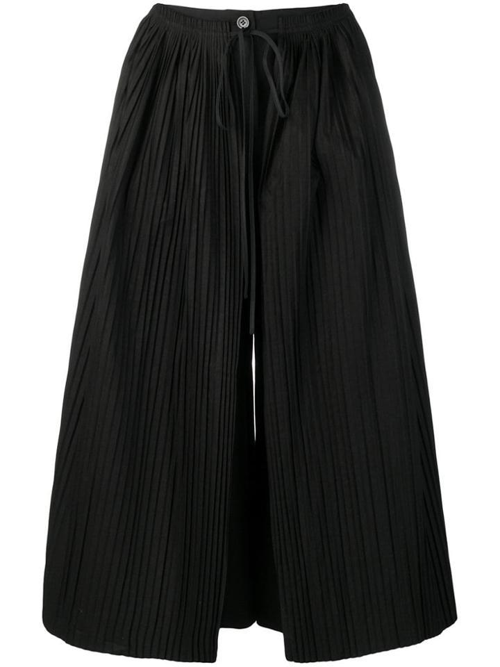 Neul Plisse Panel Wide Trousers - Black