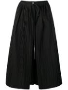 Neul Plisse Panel Wide Trousers - Black