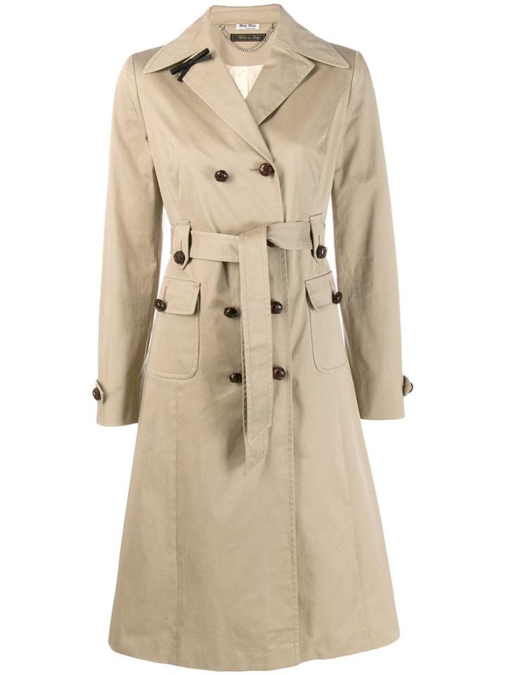 Miu Miu Double-breasted Trench Coat - Neutrals