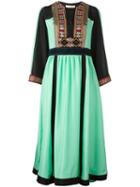 Etro Embellished Cuffs Flared Dress, Women's, Size: 42, Black, Silk/cotton/nylon/metallic Fibre