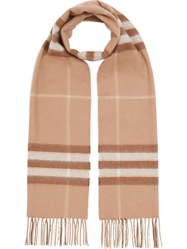 Burberry The Classic Check Cashmere Scarf - Mid Camel