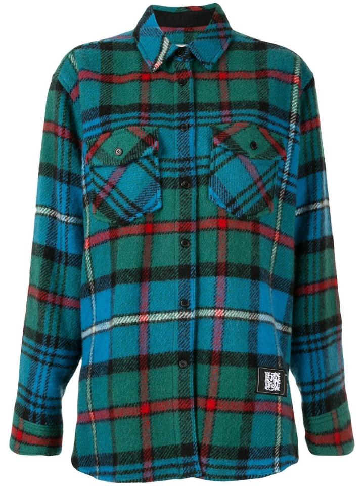 We11done Checked Oversized Shirt - Blue