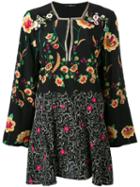 Etro - Floral Embroidered Blouse - Women - Silk/cotton/polyester/viscose - 42, Black, Silk/cotton/polyester/viscose