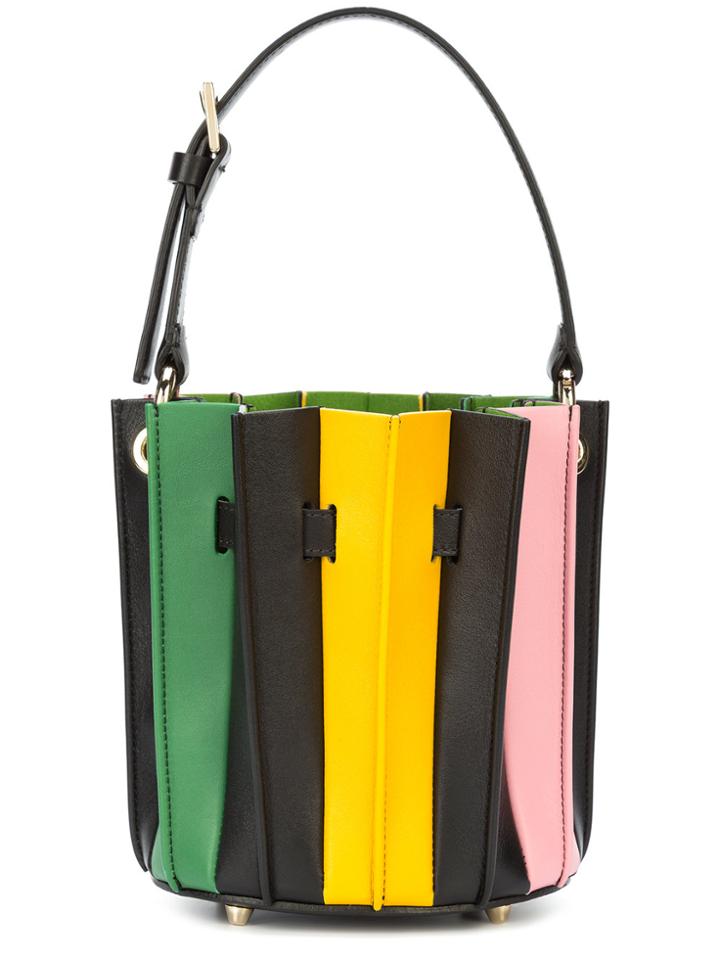 Sara Battaglia Plisse Mini Tote Bag - Black