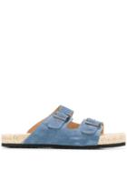 Manebi Double Buckle Sandals - Blue