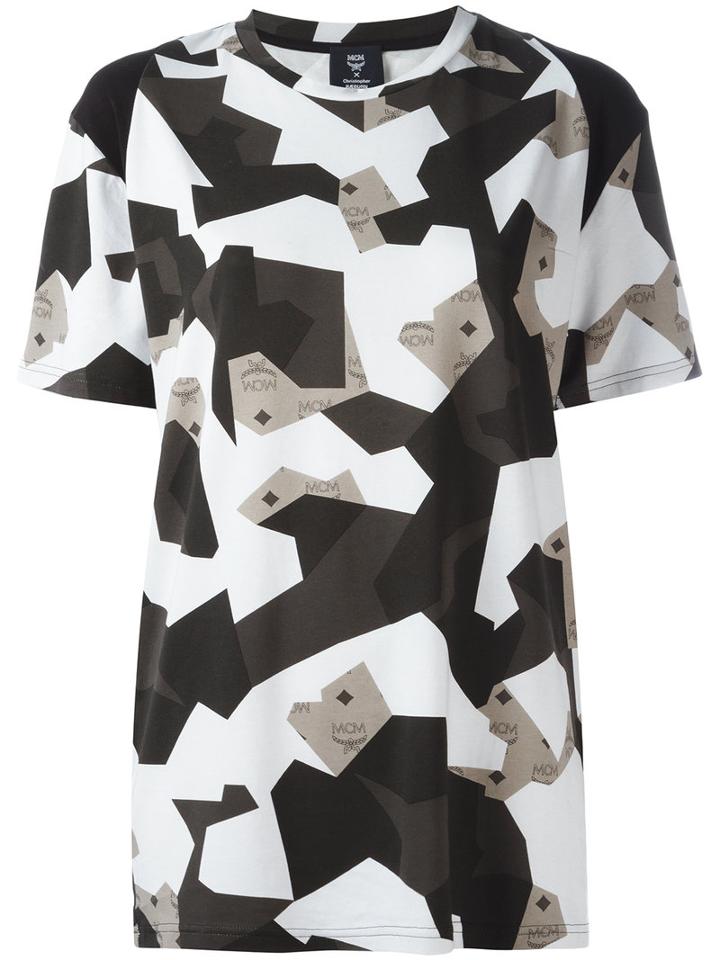 Mcm - Camouflage Print T-shirt - Women - Cotton/spandex/elastane/lyocell - S, Women's, White, Cotton/spandex/elastane/lyocell