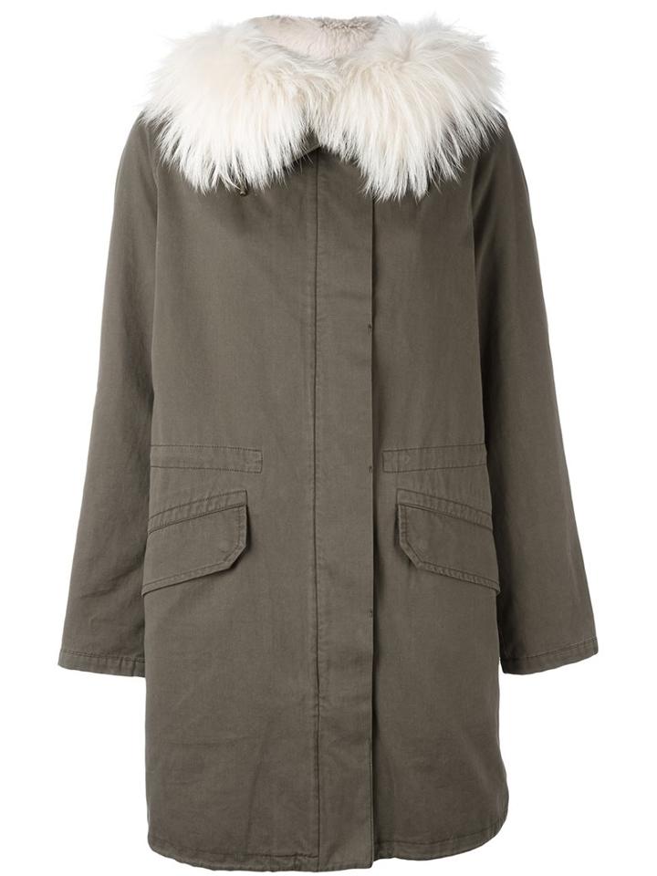 Army Yves Salomon Buttoned Parka Coat