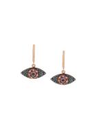 Ileana Makri Sapphire And Rhodolite Evil Eye Earrings - Blue