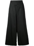 Astraet Wide-leg Cropped Trousers, Women's, Size: 0, Black, Cotton