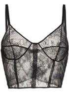 Olivier Theyskens Sleeveless Sheer Silk Lace Cami Top - Black