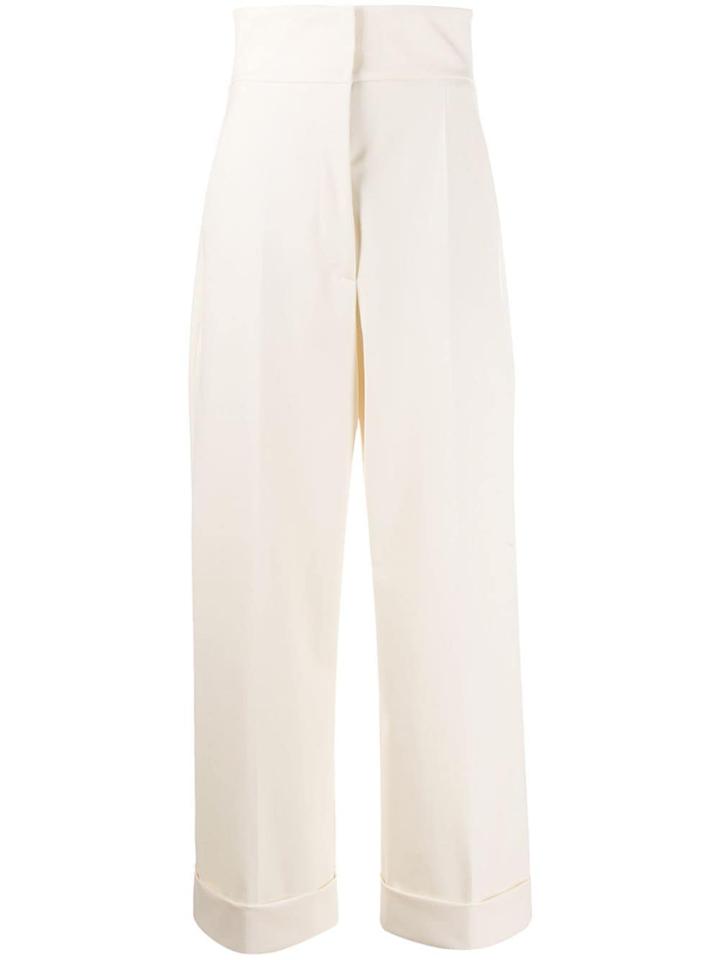 Alberta Ferretti High-waist Tailored Trousers - White