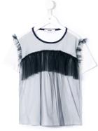 Msgm Kids Tulle Detail T-shirt - White