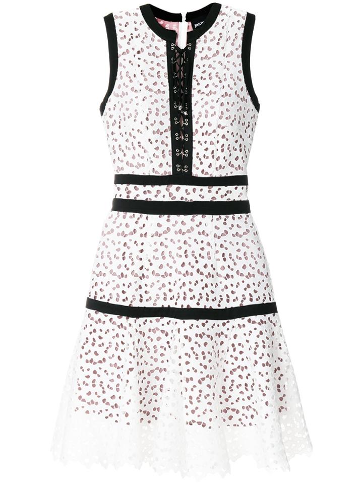 Just Cavalli Open Embroidery Mini Dress - White