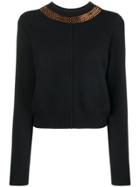 Chloé Embellished Trim Jumper - Blue