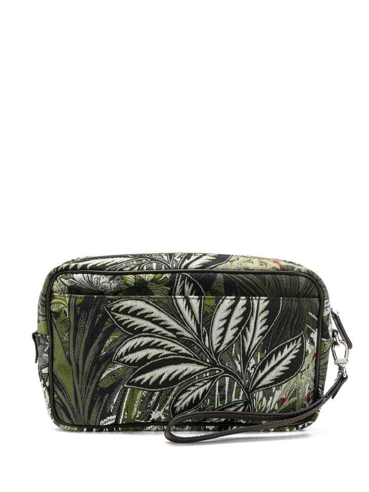 Etro Leaf Print Wash Bag - Green