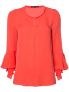 Kobi Halperin Bell Sleeve Blouse, Women's, Size: Large, Yellow/orange, Silk