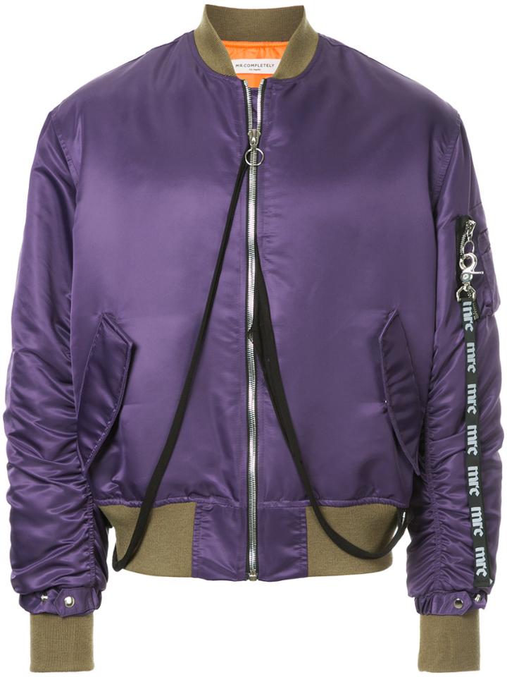 Mr. Completely Zipped Bomber Jacket - Pink & Purple