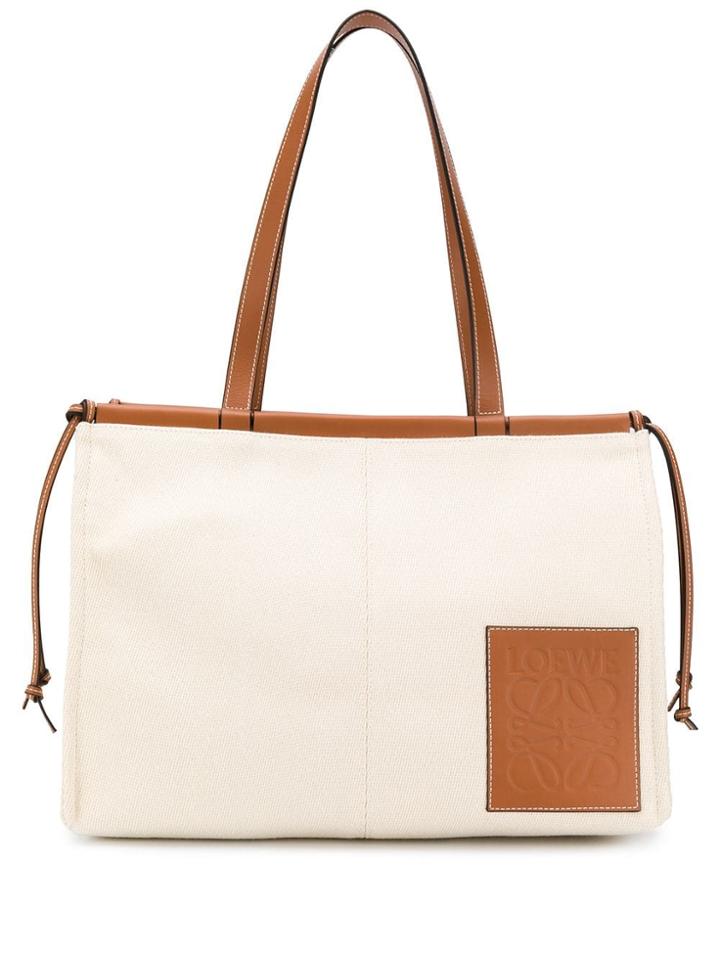 Loewe Mixed Fabric Tote - Neutrals