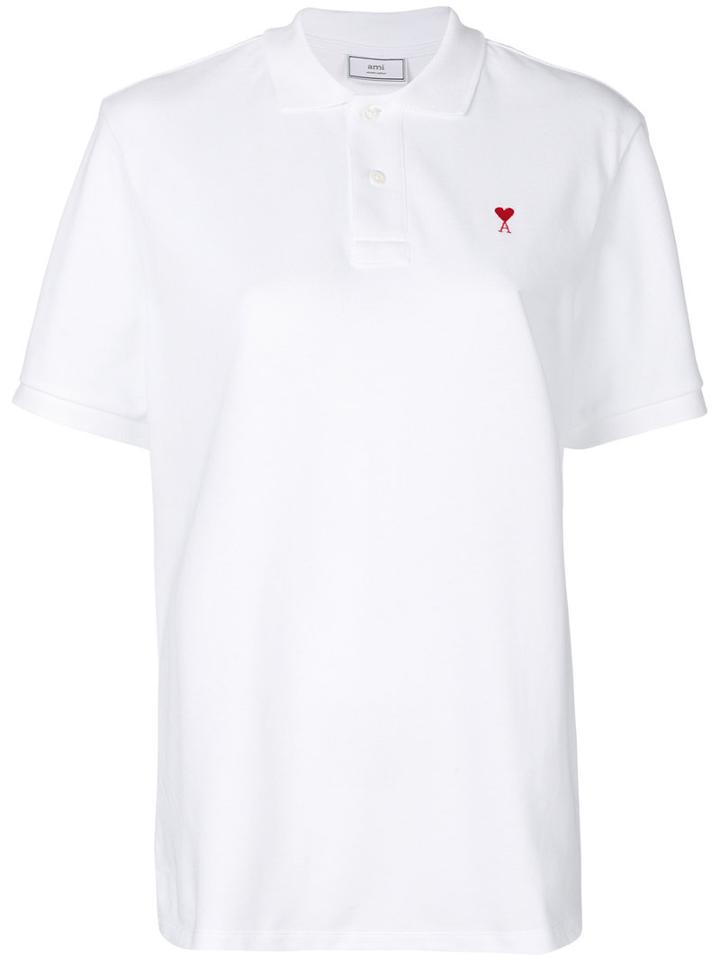 Ami Alexandre Mattiussi - Ami De Caur Short Sleeved Polo Shirt - Men - Cotton - L, White, Cotton