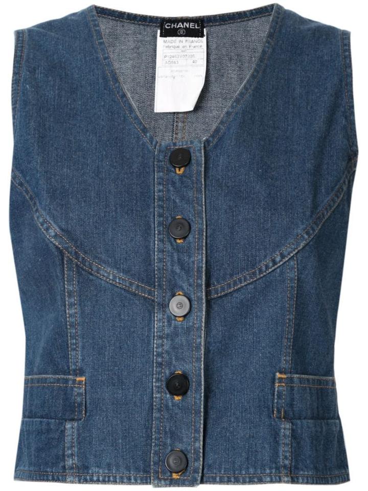 Chanel Pre-owned Sleeveless Vest Top - Blue