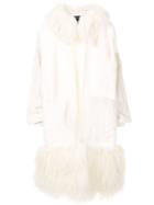 Izaak Azanei Faux Fur Trimmed Cardi-coat - White