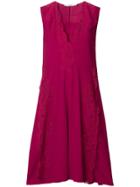 Givenchy Lace Flared Midi Dress - Pink & Purple