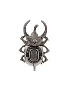 Alexander Mcqueen Crystal Embellished Beetle Earring - Silver