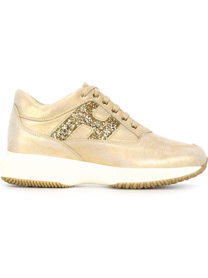 Hogan Interactive Sneakers, Women's, Size: 38, Nude/neutrals, Leather/rubber/pvc