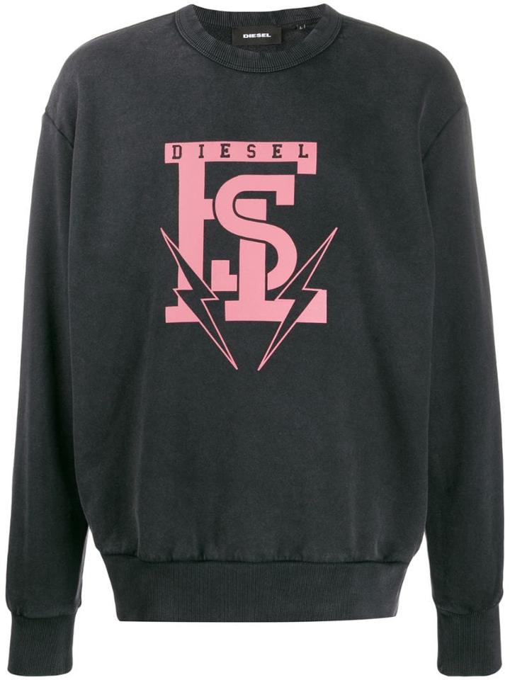Diesel Acid-wash Sweatshirt - Black