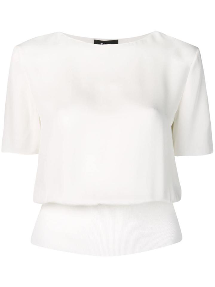 Theory Cropped Stretch T-shirt - White