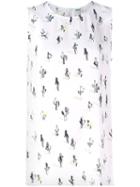 Kenzo 'cartoon Cactus' Top, Women's, Size: 40, Nude/neutrals, Polyester/silk