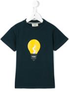 Fendi Kids Light Bulb Print T-shirt, Kids Unisex, Size: 10 Yrs, Blue, Cotton