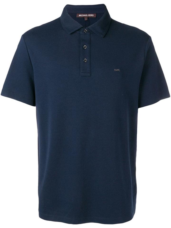 Michael Kors Collection Logo Print Polo Shirt - Blue