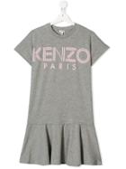 Kenzo Kids Teen Logo Print Dress - Grey