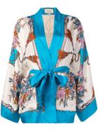 Gucci Floral Print Kimono Jacket - Neutrals