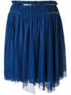 Jay Ahr Silver-tone Detail Pleated Skirt, Women's, Size: 34, Blue, Polyester