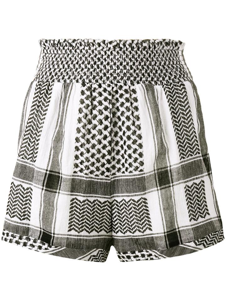 Cecilie Copenhagen Keffiyeh High Waisted Shorts - White