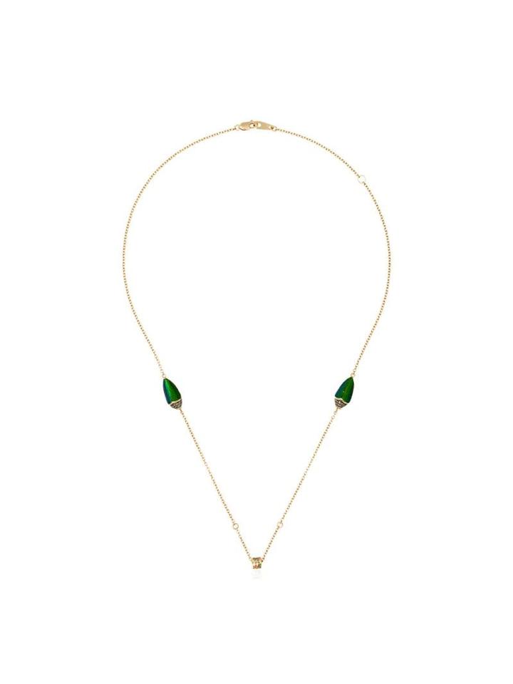 Bibi Van Der Velden 18kt Yellow Gold Scarab Wings Diamond And Sapphire
