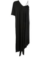 Maison Margiela Draped Sleeve Asymmetric Dress, Women's, Size: 38, Black, Viscose