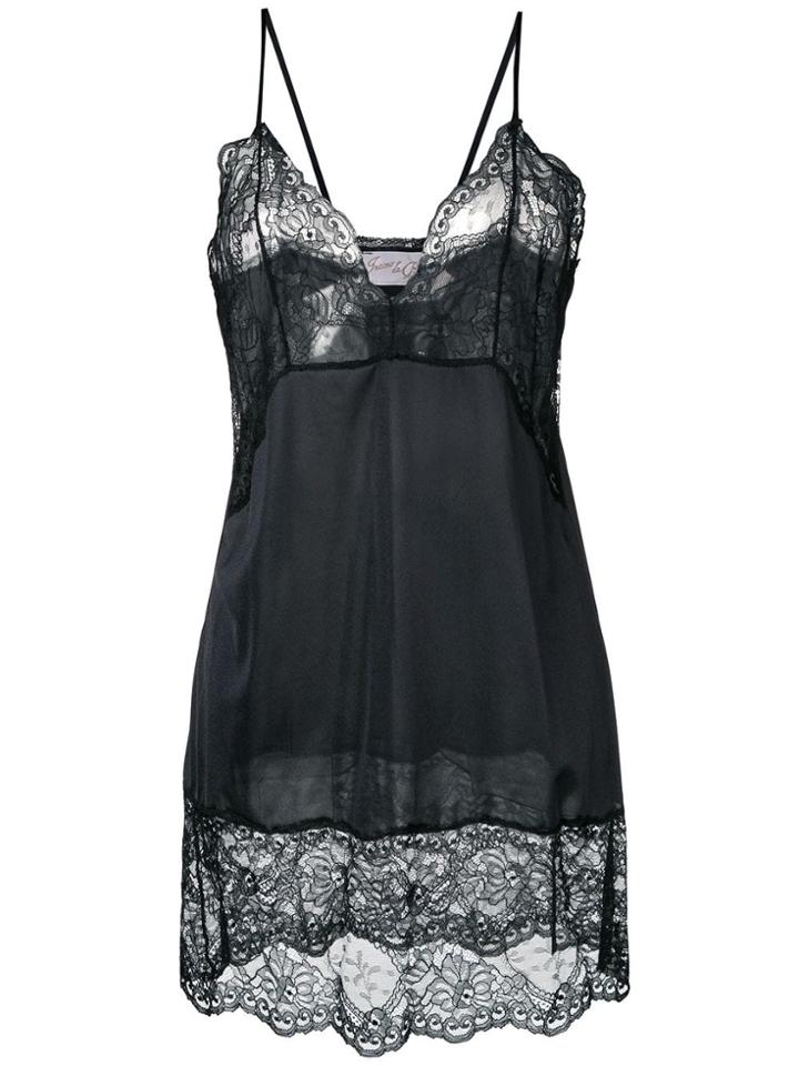 Erika Cavallini Lace Spaghetti Strap Top - Black