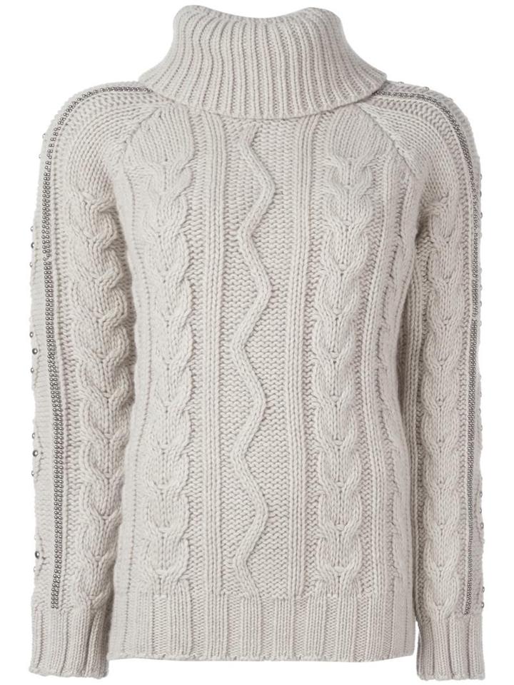 Giada Benincasa Studded Roll Neck Jumper, Women's, Size: Xs, Nude/neutrals, Wool
