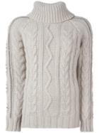Giada Benincasa Studded Roll Neck Jumper, Women's, Size: Xs, Nude/neutrals, Wool