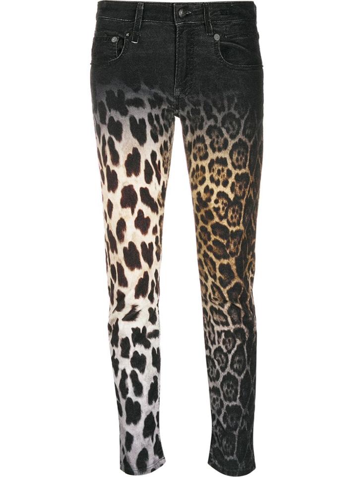 R13 Animal Print Skinny Jeans - Black